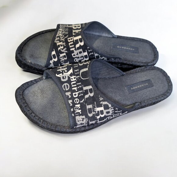 Burberry Espadrille Slides, Black & White Logo, Women's Size 36, Box & Dust Bag - Picture 3 of 8